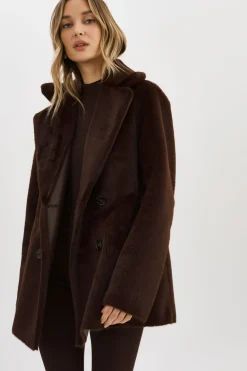 Cheap LAMARQUE CAMILLE | Faux Shearling Reversible Coat MAHOGANY