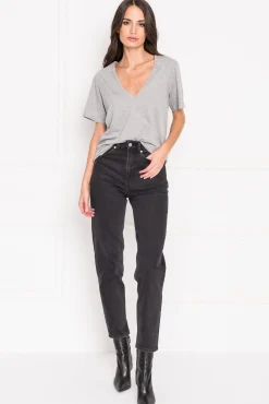 Store LAMARQUE CECILIA | Deep V-neck Tee Heather Grey