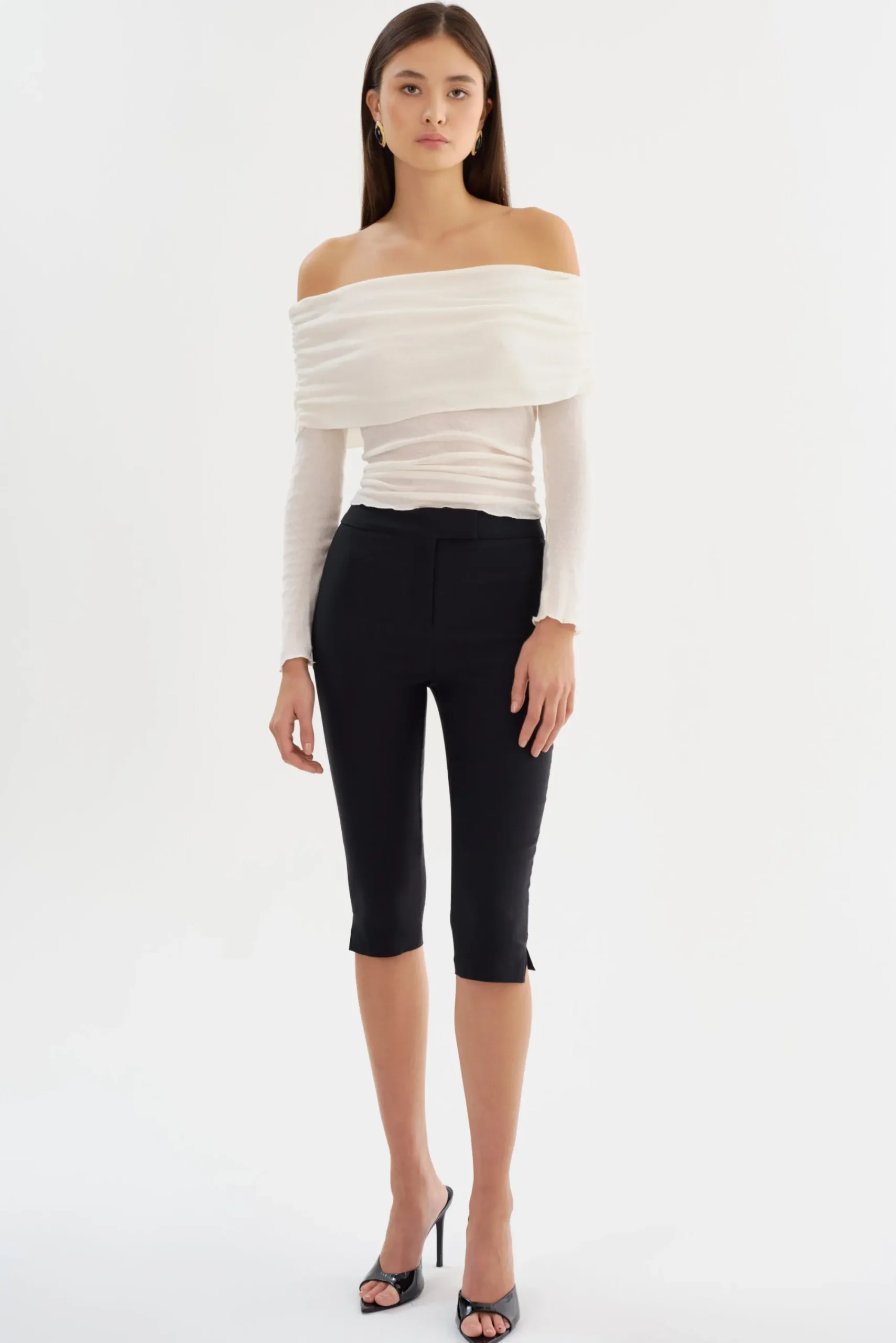 Hot LAMARQUE CELINE | Stretch Twill Capri Black