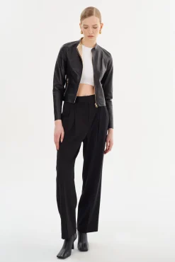 Flash Sale LAMARQUE CHAPIN | Reversible Leather Bomber Black/Gold