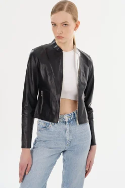 New LAMARQUE CHAPIN | Reversible Leather Bomber Black/Silver