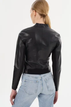 New LAMARQUE CHAPIN | Reversible Leather Bomber Black/Silver