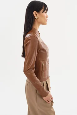 Sale LAMARQUE CHAPIN | Reversible Leather Bomber Luggage/Gold