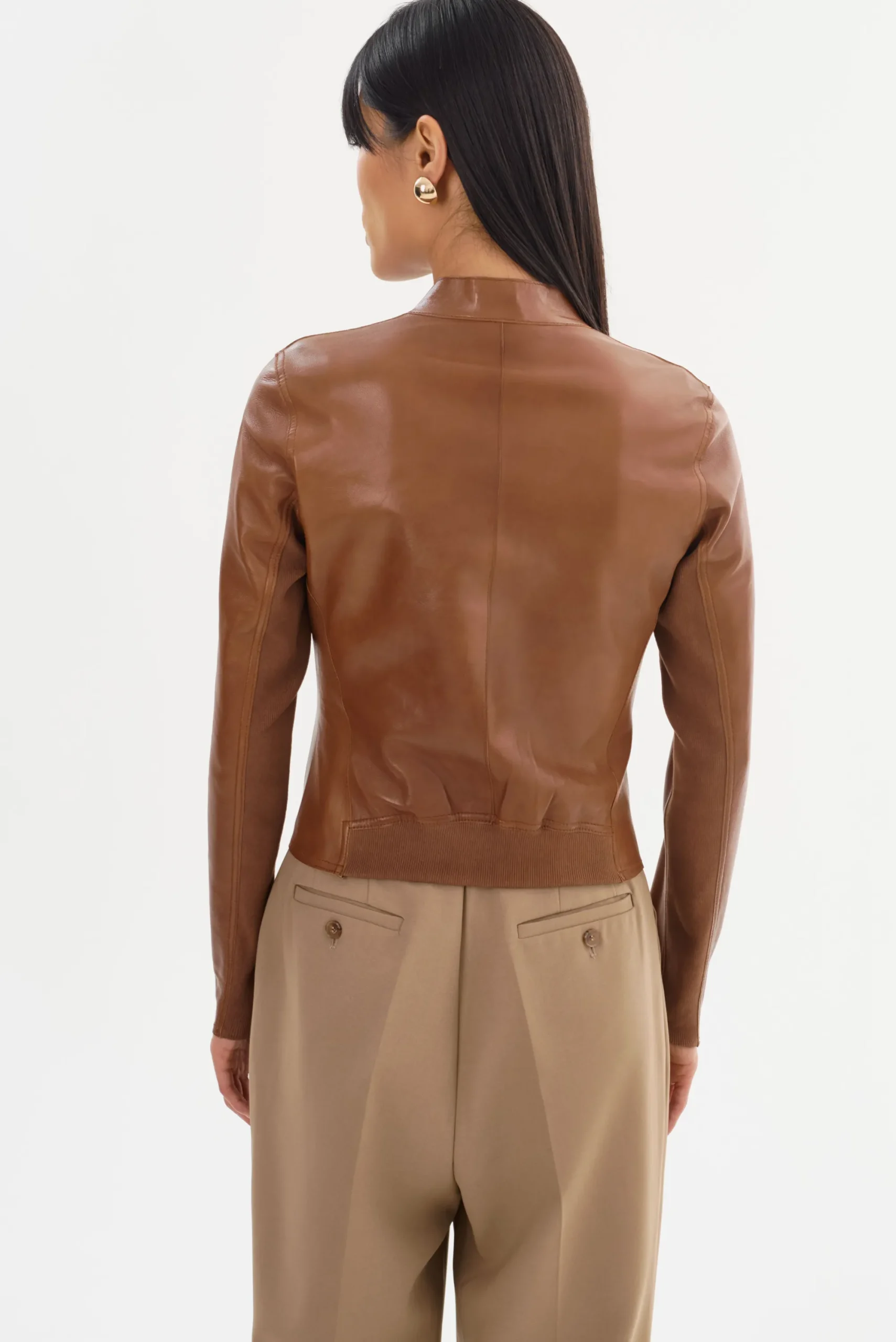 Sale LAMARQUE CHAPIN | Reversible Leather Bomber Luggage/Gold