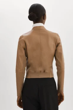 Sale LAMARQUE CHAPIN | Reversible Leather Bomber Mocha/Gold