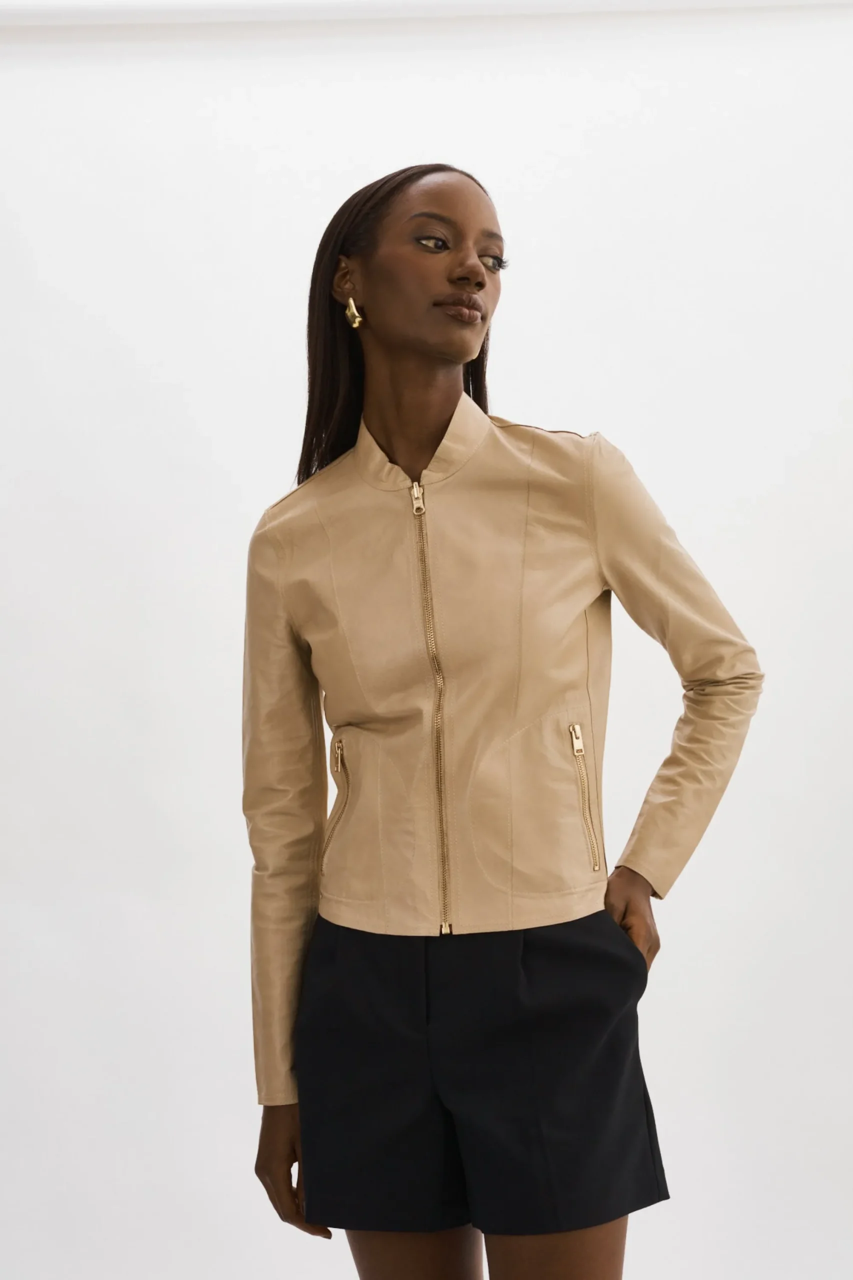Outlet LAMARQUE CHAPIN | Reversible Leather Bomber Wheat/Gold