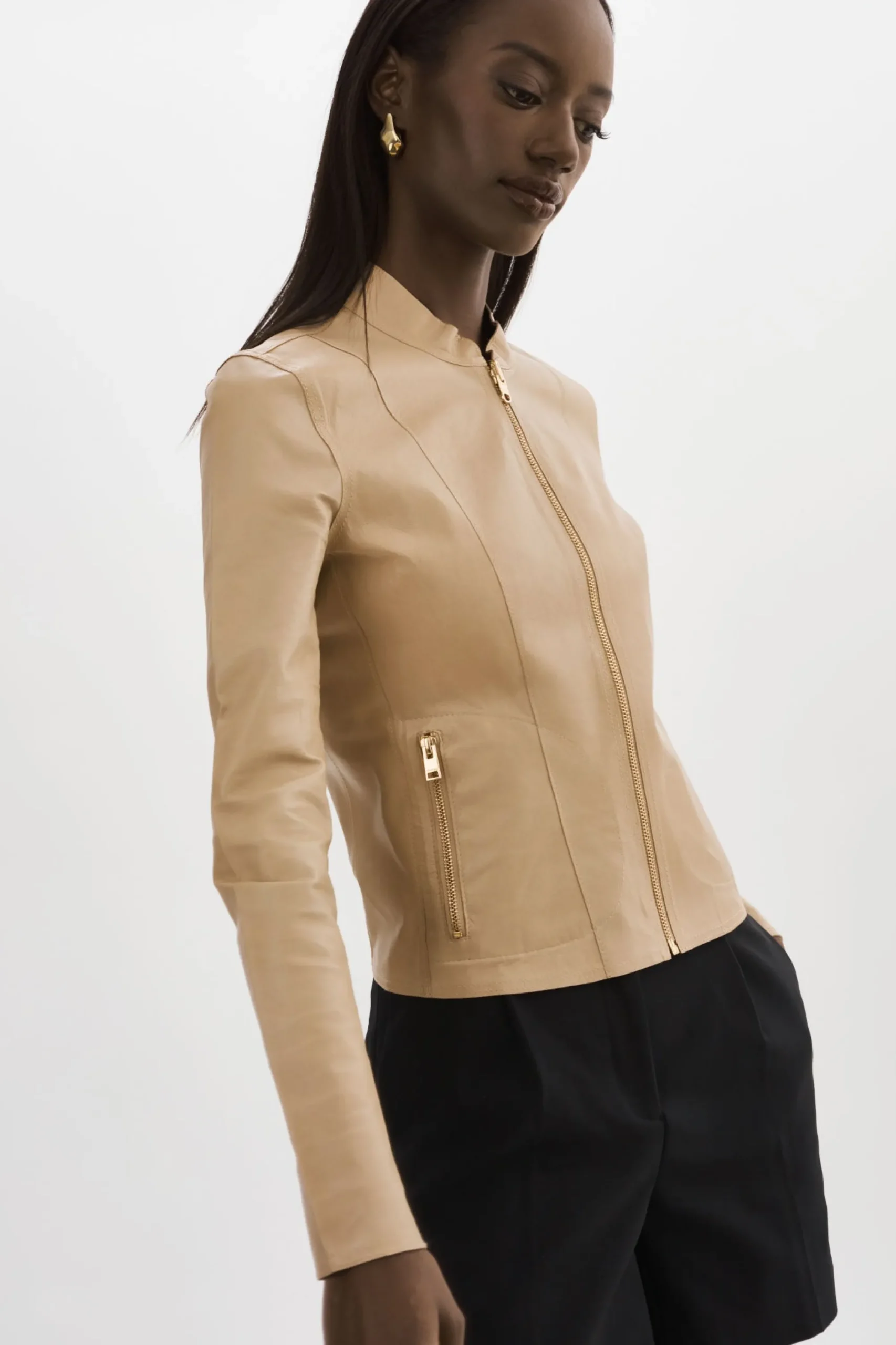 Outlet LAMARQUE CHAPIN | Reversible Leather Bomber Wheat/Gold