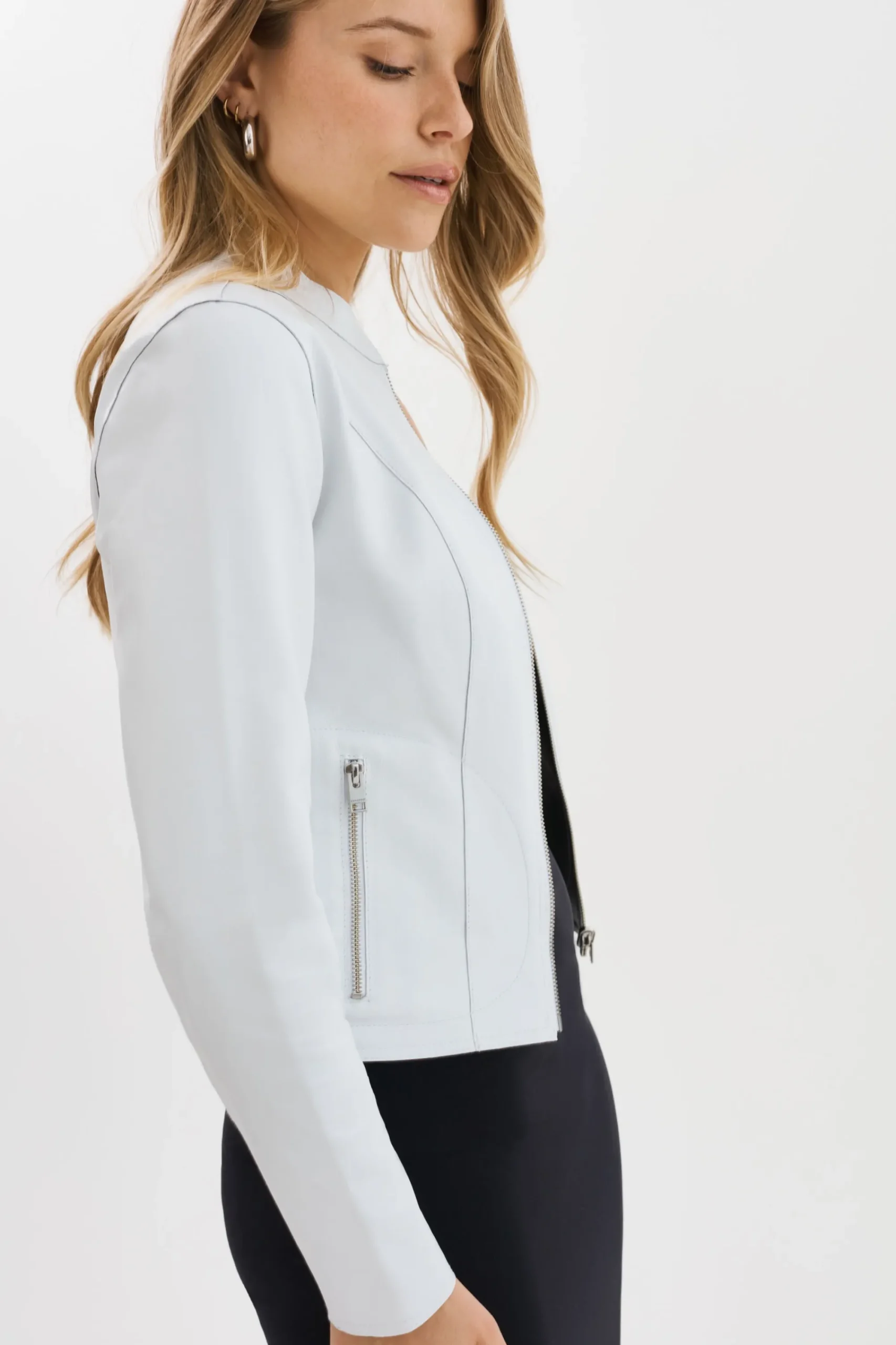 Best LAMARQUE CHAPIN | Reversible Leather Bomber White/Pewter