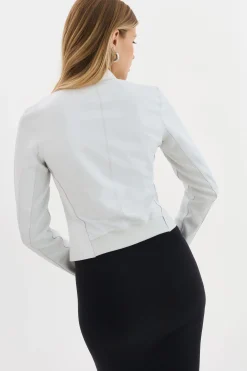 Best LAMARQUE CHAPIN | Reversible Leather Bomber White/Pewter