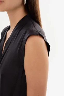 Fashion LAMARQUE CINTA | Sleeveless Silk Bodysuit Black