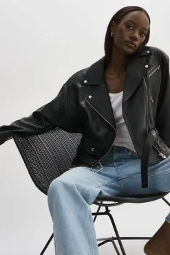Sale LAMARQUE DANIELA | Leather Biker Jacket Black