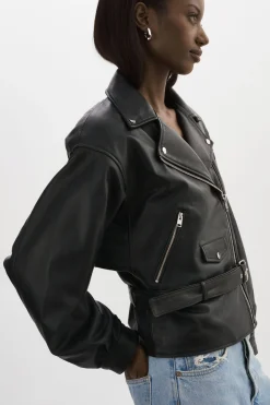 Sale LAMARQUE DANIELA | Leather Biker Jacket Black