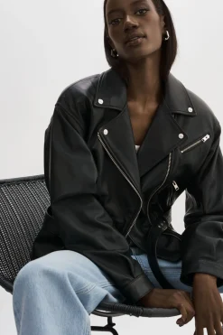 Sale LAMARQUE DANIELA | Leather Biker Jacket Black