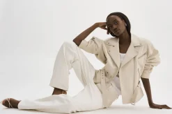 Shop LAMARQUE DANIELA | Leather Biker Jacket BONE