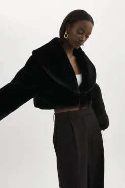 Best LAMARQUE DANIKA | Faux Fur Crop Jacket Black