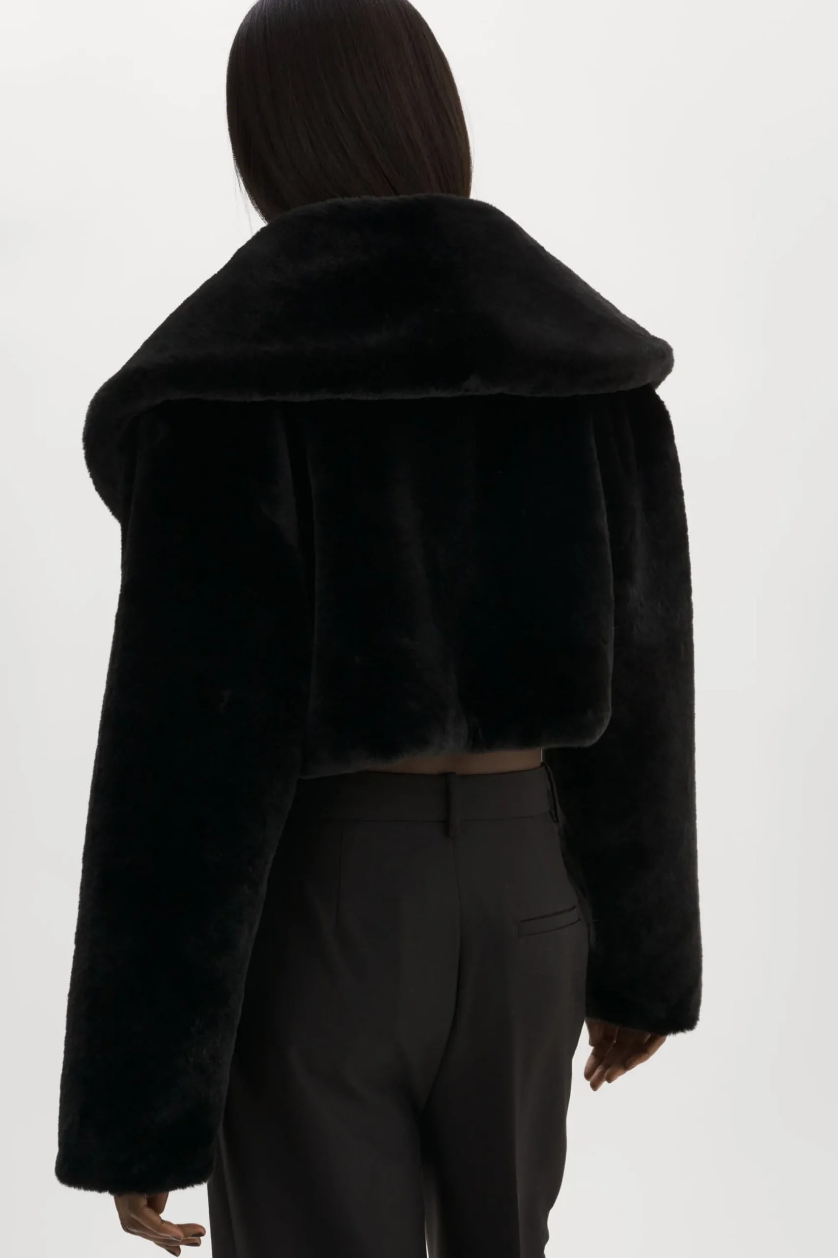Best LAMARQUE DANIKA | Faux Fur Crop Jacket Black