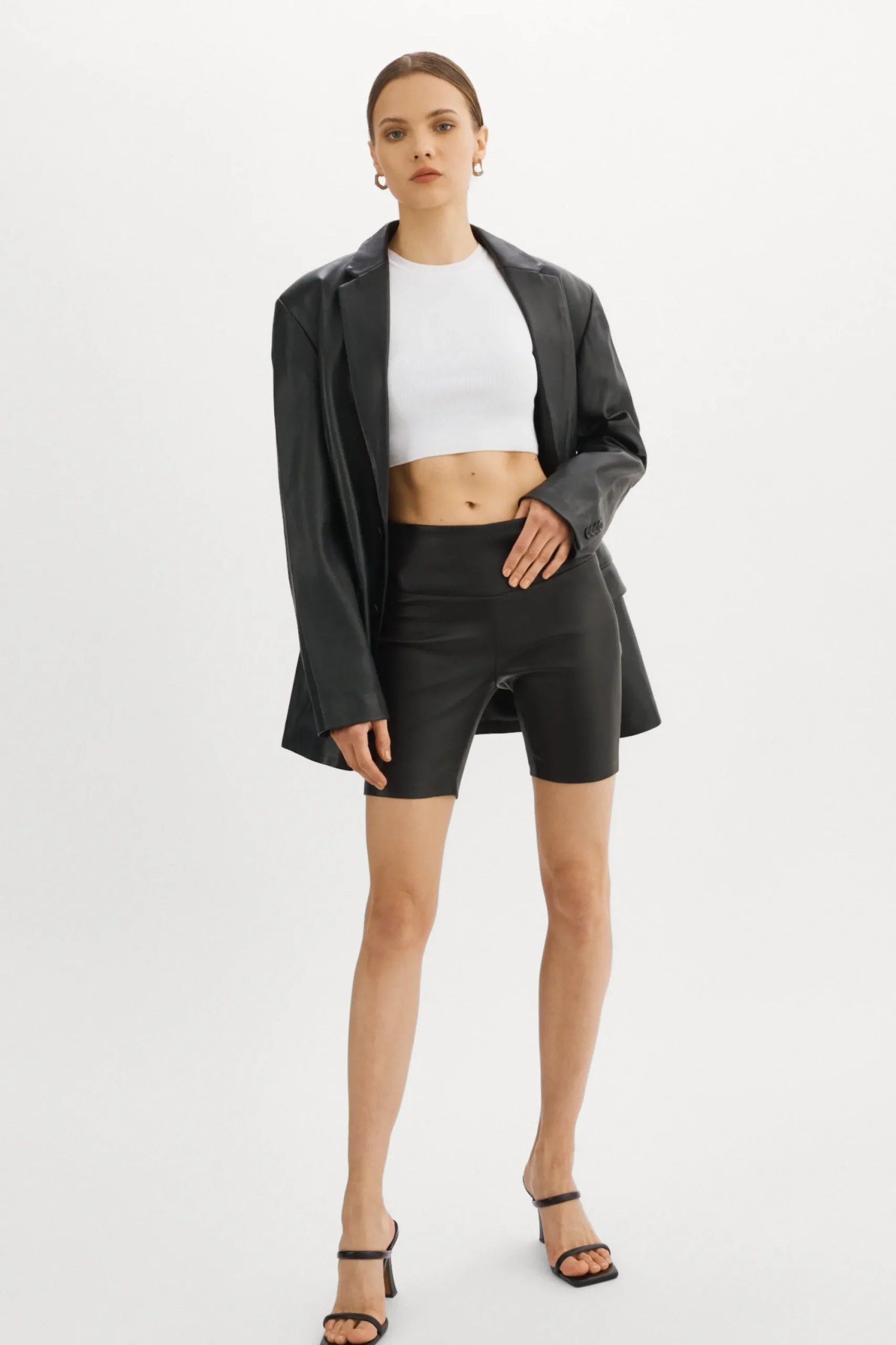 Online LAMARQUE DARI | Leather Biker Shorts Black
