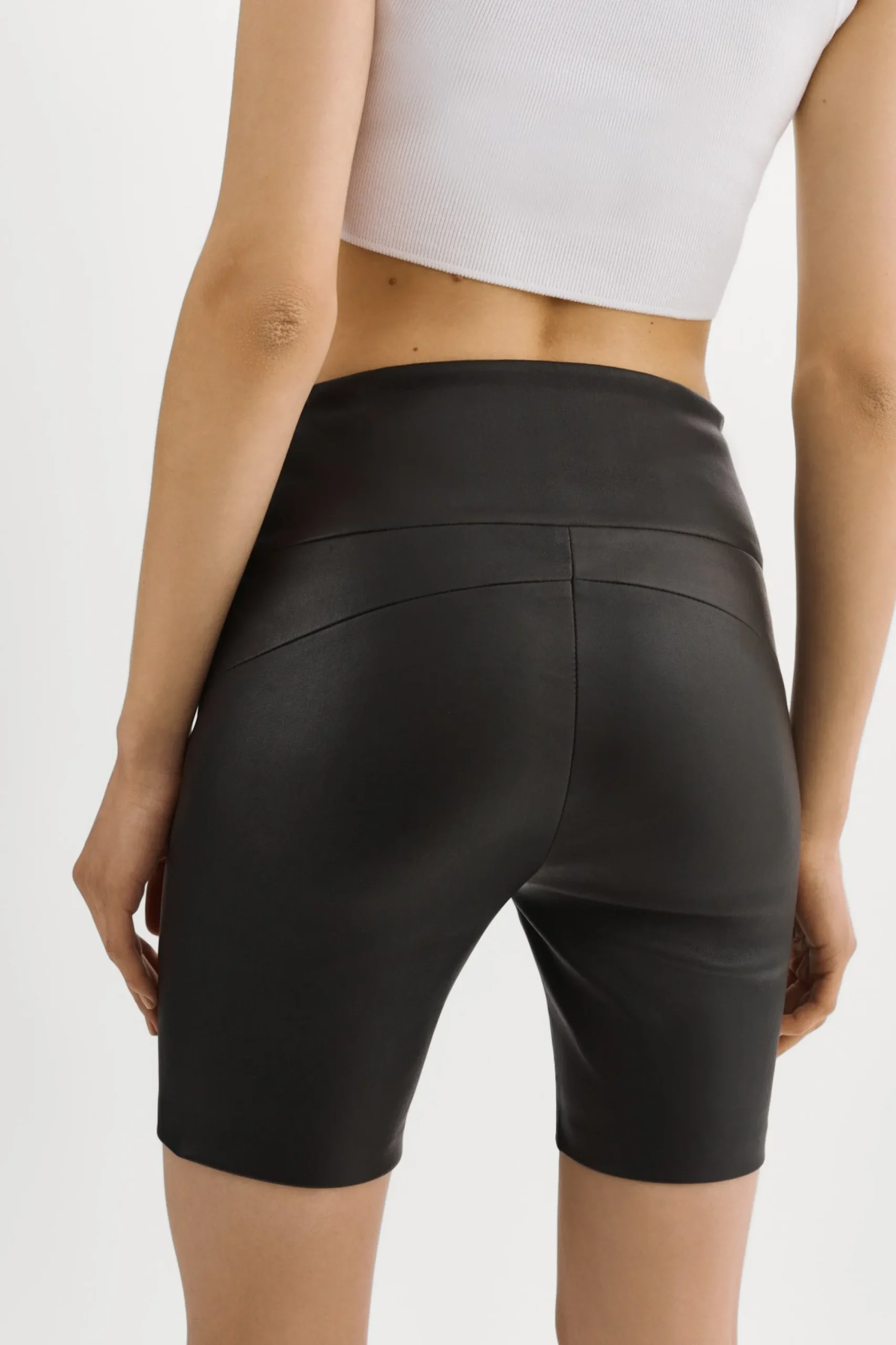 Online LAMARQUE DARI | Leather Biker Shorts Black