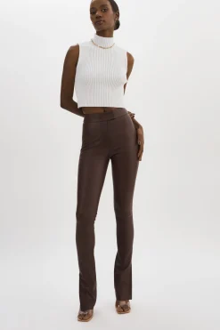 Shop LAMARQUE DAWN | Stretch Leather Pants Mahogany