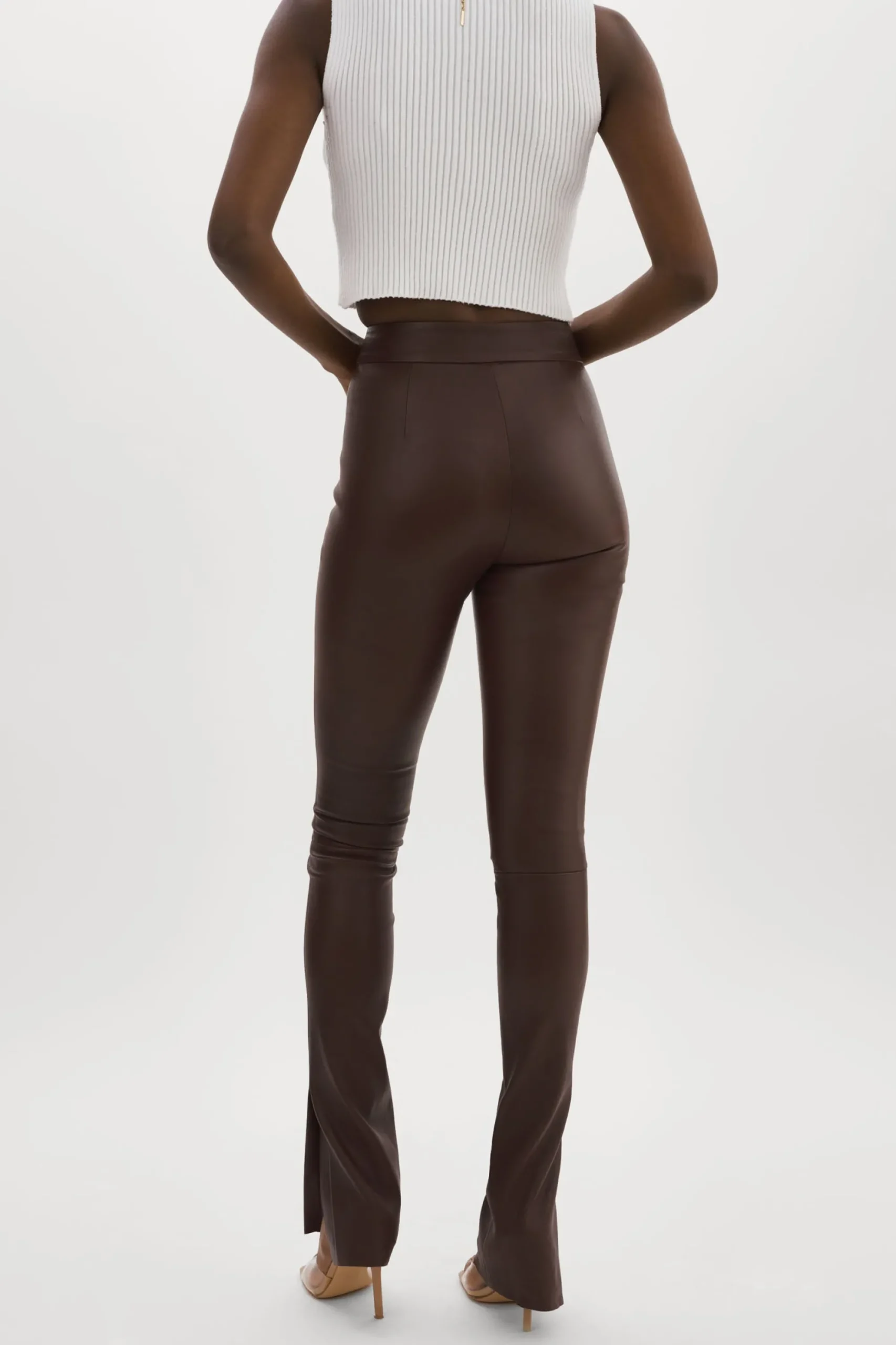 Shop LAMARQUE DAWN | Stretch Leather Pants Mahogany