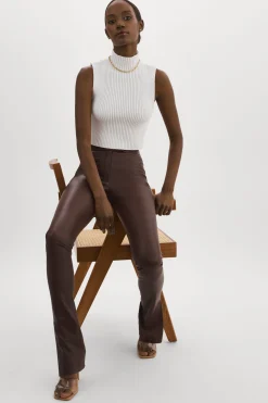 Shop LAMARQUE DAWN | Stretch Leather Pants Mahogany