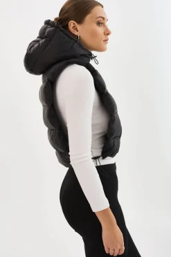 Sale LAMARQUE DELMA | Quilted Nylon Dickey Black