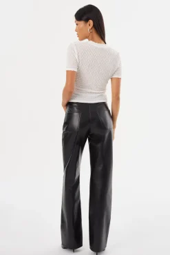 Clearance LAMARQUE DEMORA | Recycled Leather Pants Black