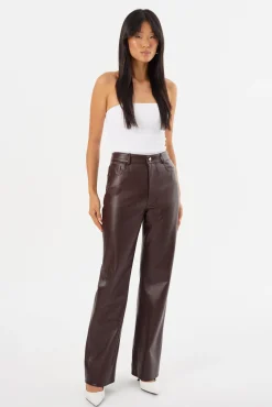 Hot LAMARQUE DEMORA | Recycled Leather Pants Mahogany