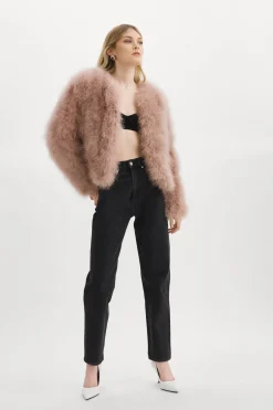Outlet LAMARQUE DEORA | Feather Jacket Dusty Rose