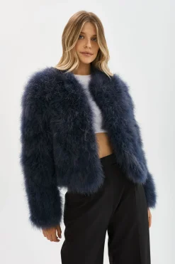 Discount LAMARQUE DEORA | Feather Jacket MIDNIGHT BLUE
