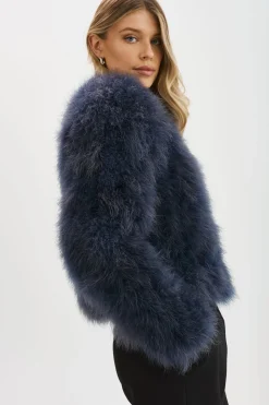 Discount LAMARQUE DEORA | Feather Jacket MIDNIGHT BLUE