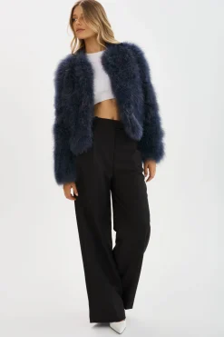 Discount LAMARQUE DEORA | Feather Jacket MIDNIGHT BLUE