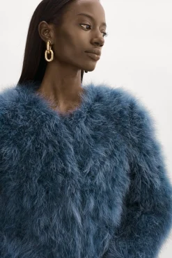 Shop LAMARQUE DEORA | Feather Jacket Smoked Blue