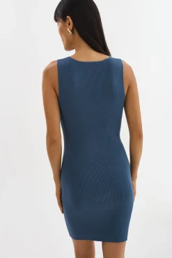 Outlet LAMARQUE DONATA | Rib Knit Dress Slate Blue