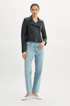 Shop LAMARQUE DONNA | Iconic Leather Biker Jacket Black Black