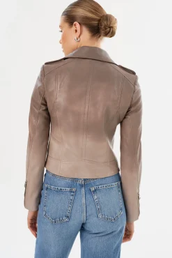 Flash Sale LAMARQUE DONNA | Iconic Leather Biker Jacket Desert Gradient