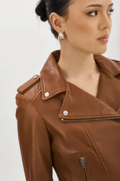 Store LAMARQUE DONNA | Iconic Leather Biker Jacket Luggage