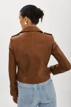 Store LAMARQUE DONNA | Iconic Leather Biker Jacket Luggage