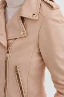 Best LAMARQUE DONNA GOLD | Iconic Leather Biker Jacket Ballet Pink