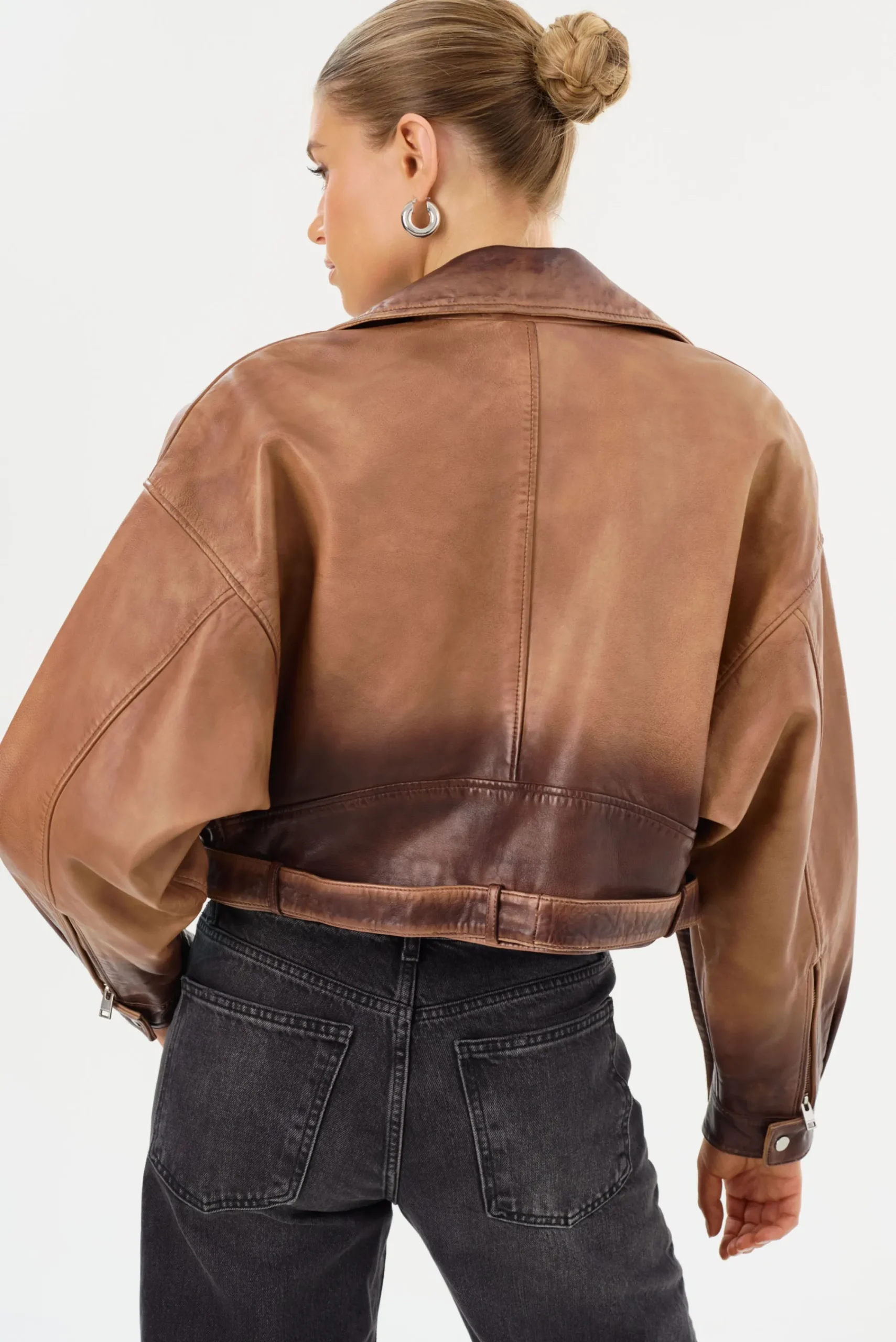 Discount LAMARQUE DYLAN | 80's Leather Biker Jacket Almond Shadow