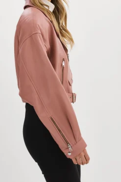 Best LAMARQUE DYLAN | 80's Leather Biker Jacket MAUVE PINK