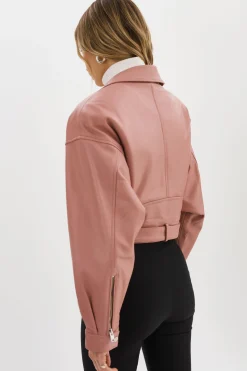 Best LAMARQUE DYLAN | 80's Leather Biker Jacket MAUVE PINK