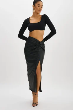 Cheap LAMARQUE EILEEN | Faux Leather Maxi Skirt Black