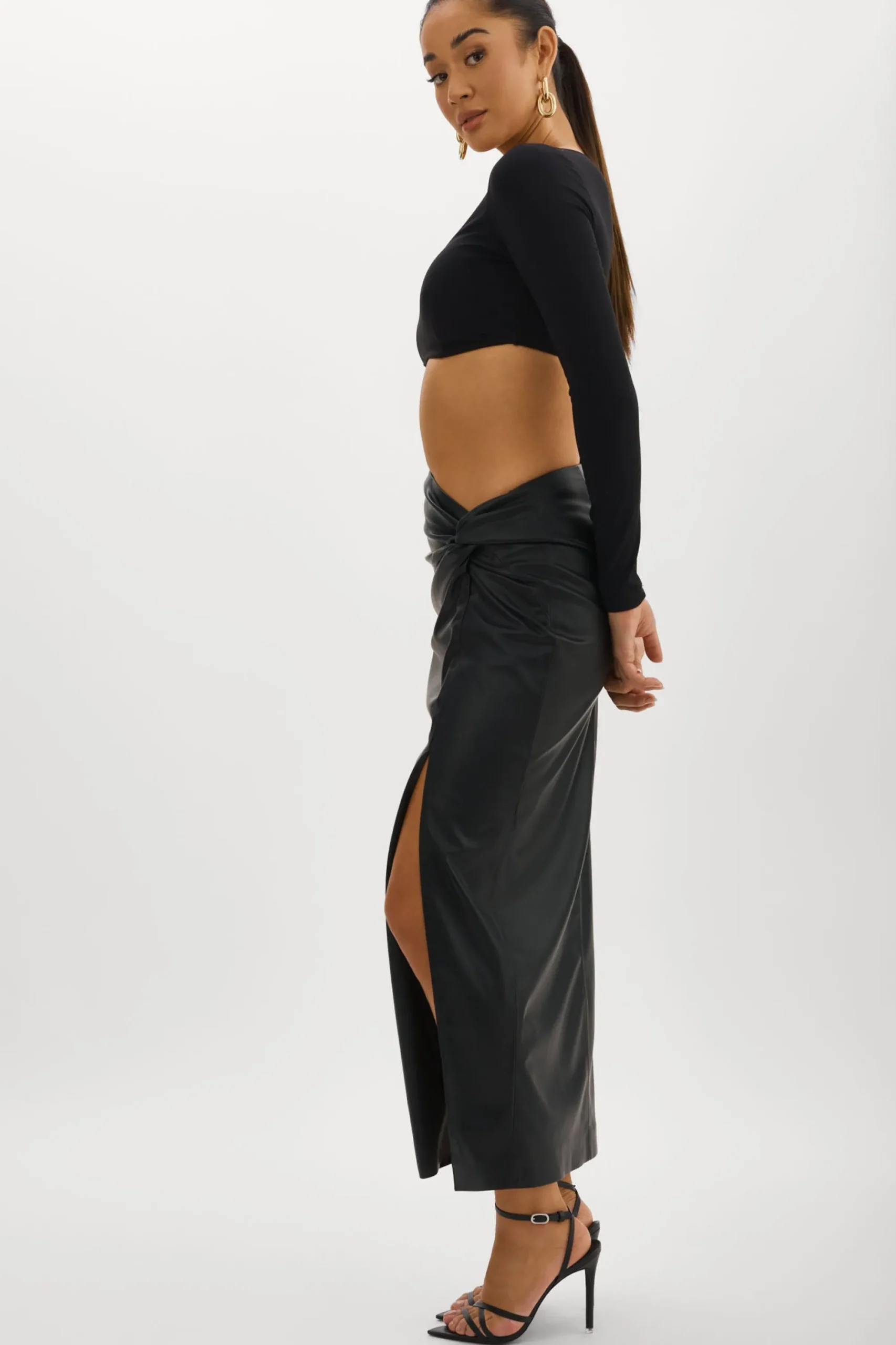 Cheap LAMARQUE EILEEN | Faux Leather Maxi Skirt Black