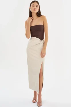 Cheap LAMARQUE EILEEN | Faux Leather Maxi Skirt Bone