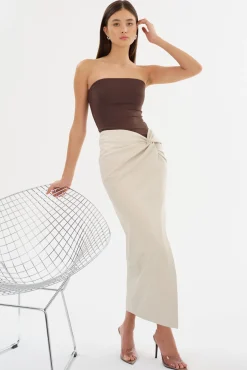 Cheap LAMARQUE EILEEN | Faux Leather Maxi Skirt Bone