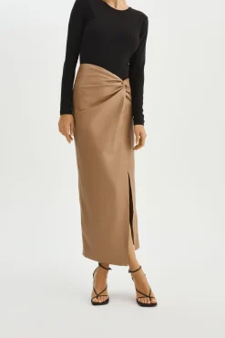 Best LAMARQUE EILEEN | Faux Leather Maxi Skirt Mocha