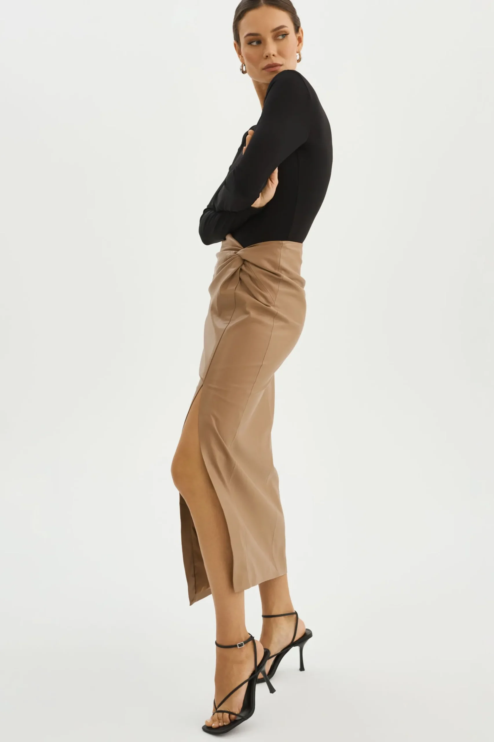 Best LAMARQUE EILEEN | Faux Leather Maxi Skirt Mocha