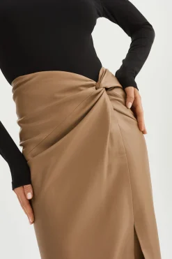 Best LAMARQUE EILEEN | Faux Leather Maxi Skirt Mocha