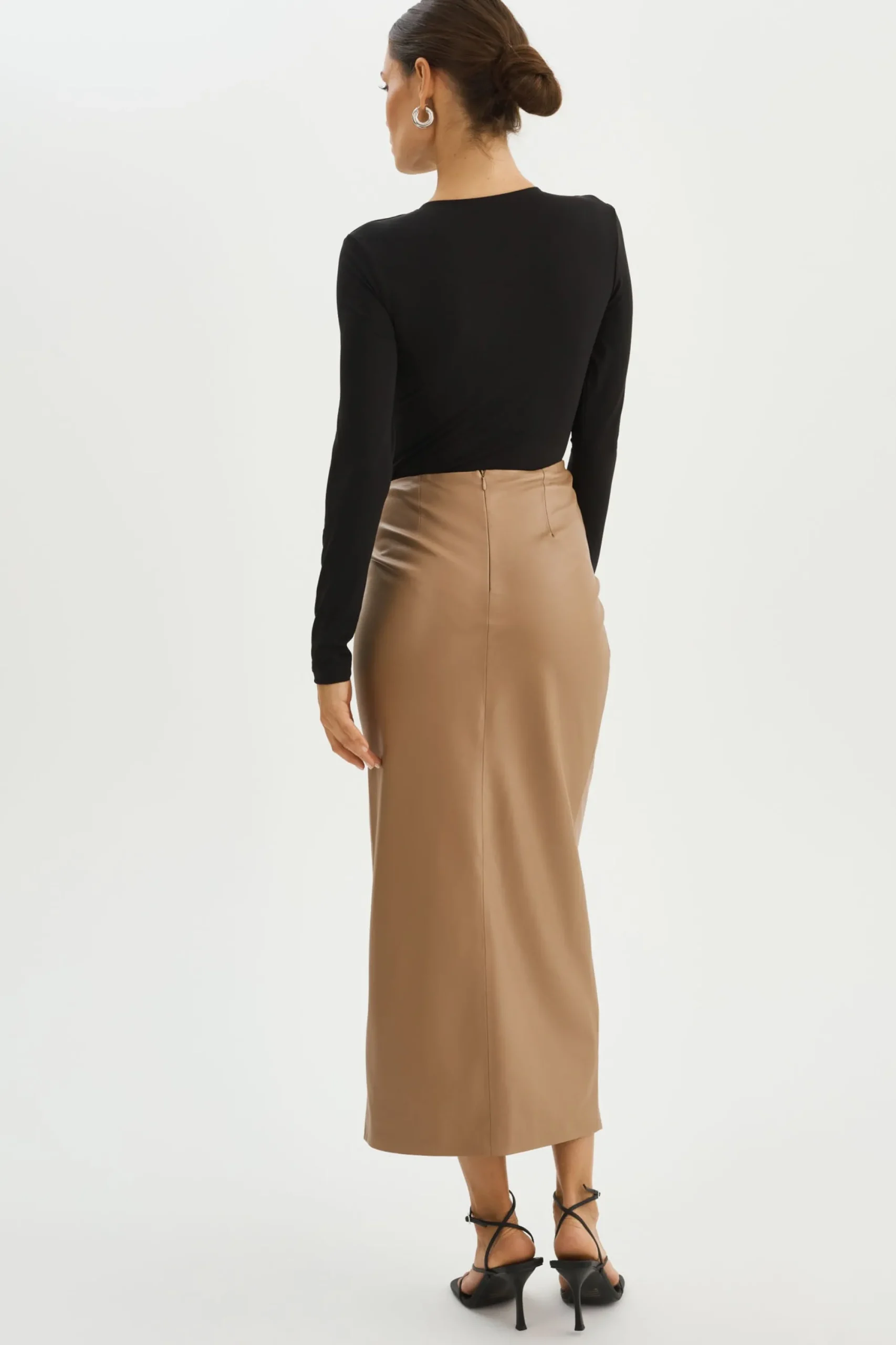 Best LAMARQUE EILEEN | Faux Leather Maxi Skirt Mocha